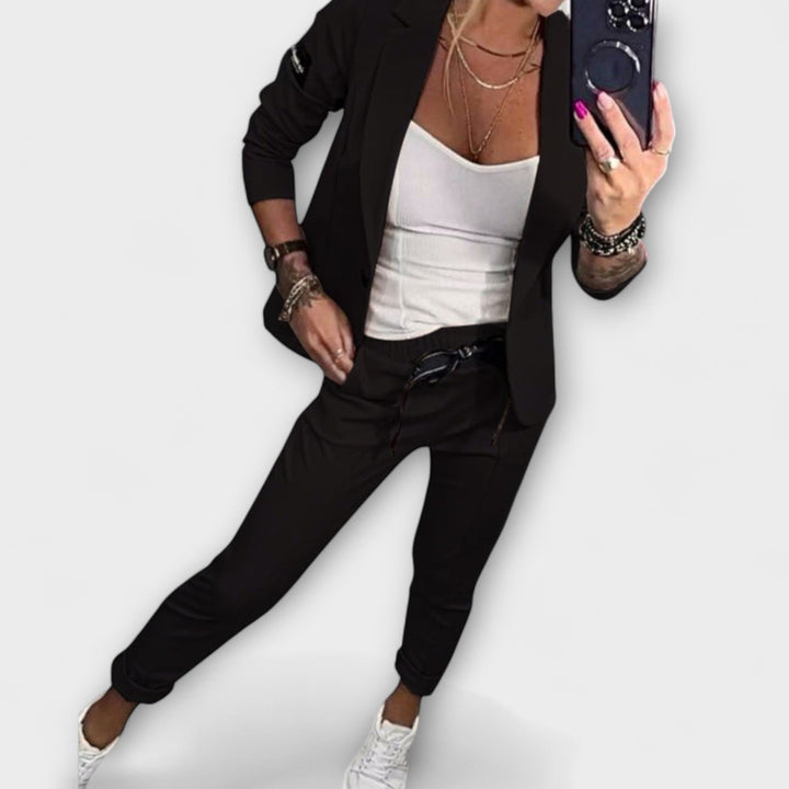 Przytula™ | Vionne Elegancki Zestaw Bluzki, Kurtki i Spodni