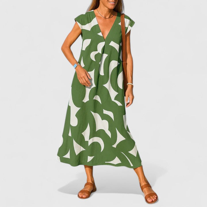 Przytula™ | Koralia  Stylowa Sukienka z Dekoltem w Serek