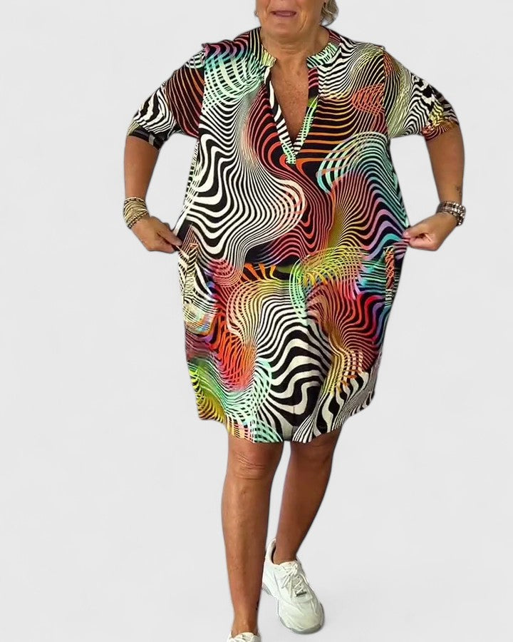 Przytula™ | Helinae  Stylowa Sukienka z Dekoltem w Kształcie V