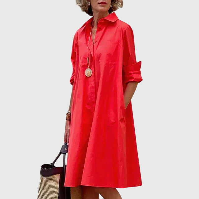 Przytula™ | Paige  Stylowa Sukienka z Kieszeniami