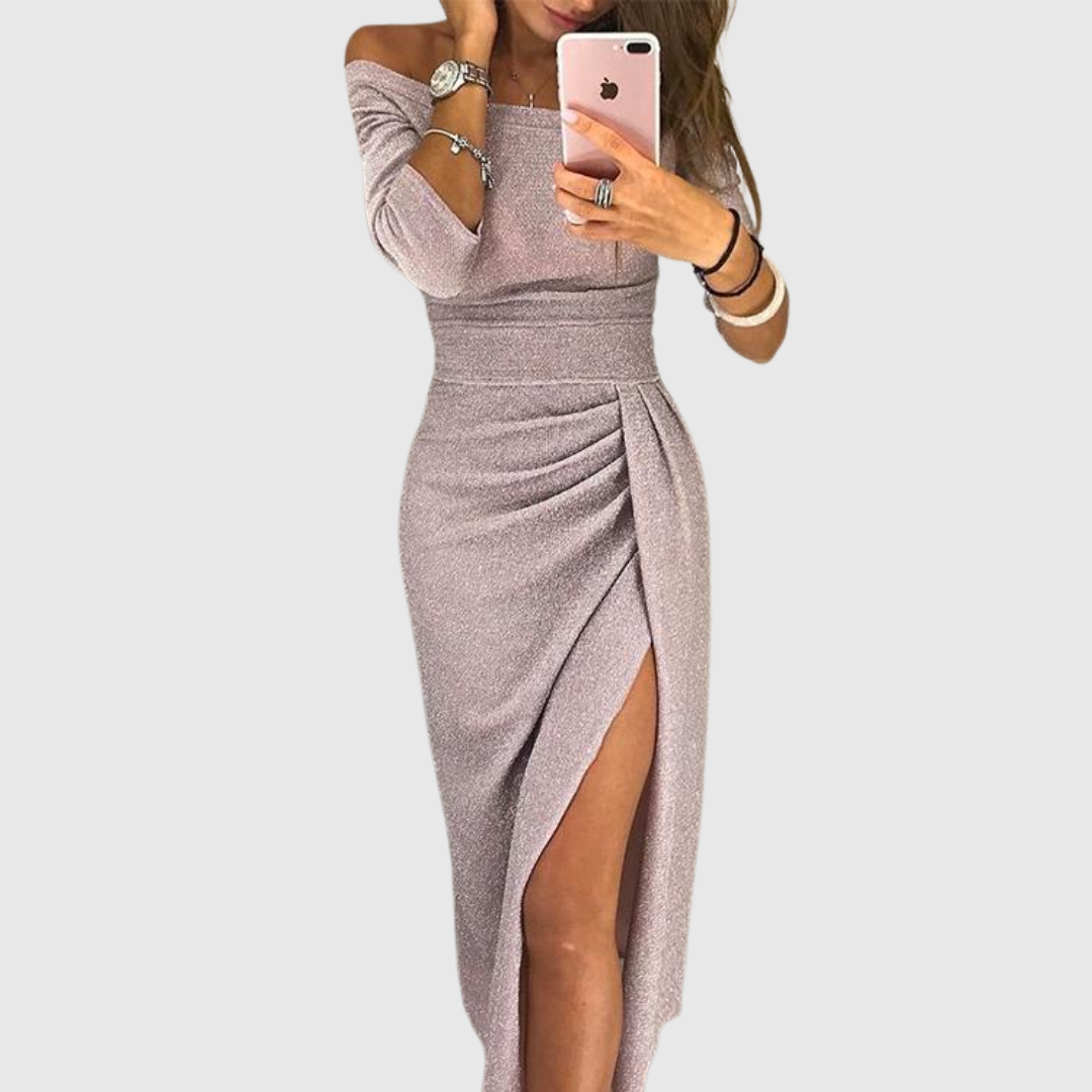 Przytula™ | Marcelina — elegancka sukienka maxi z szykownym dekoltem halter