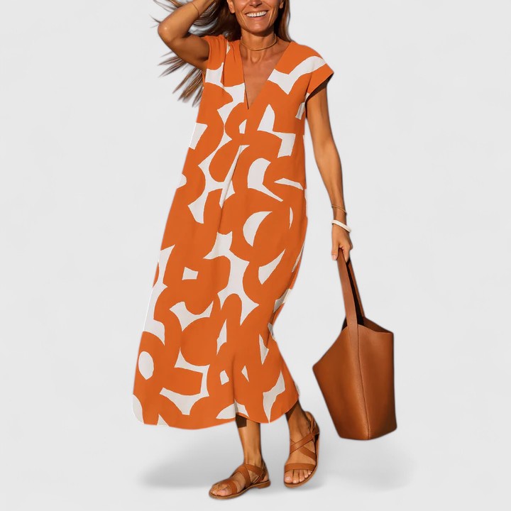 Przytula™ | Koralia  Stylowa Sukienka z Dekoltem w Serek