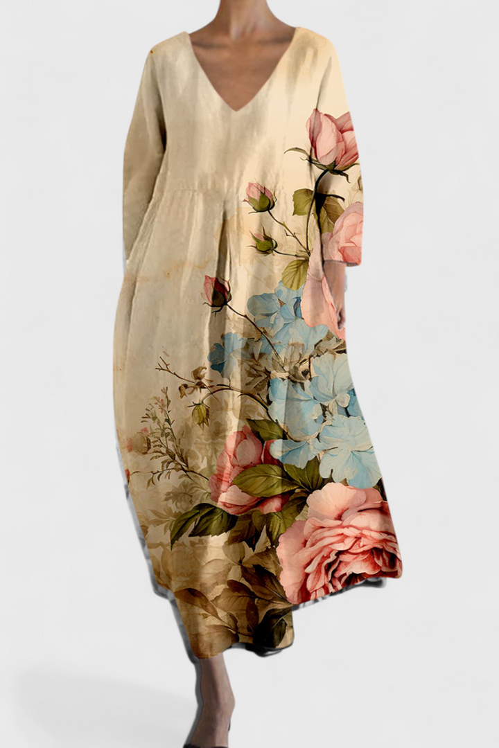 Przytula™ | Isalinde  Wygodna sukienka z dekoltem w kształcie V