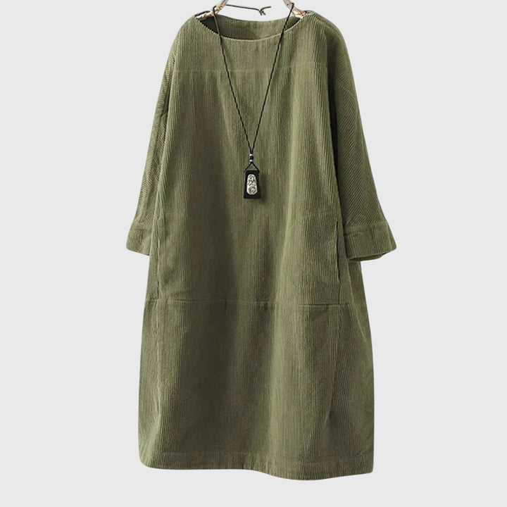 Przytula™ | Grace  Relaksująca Midi Sukienka z Tkaniny