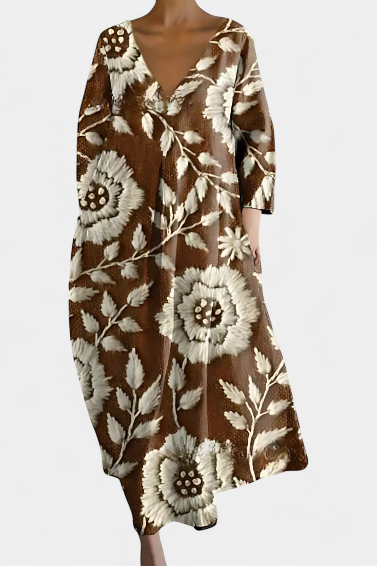 Przytula™ | Isalinde  Wygodna sukienka z dekoltem w kształcie V