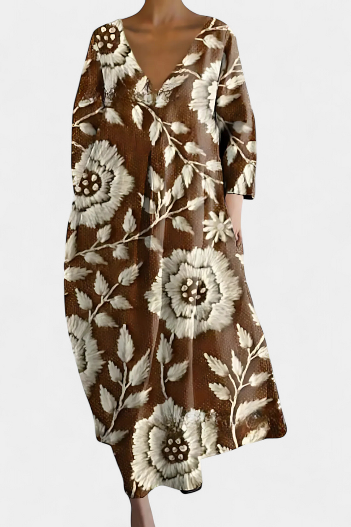 Przytula™ | Isalinde  Wygodna sukienka z dekoltem w kształcie V