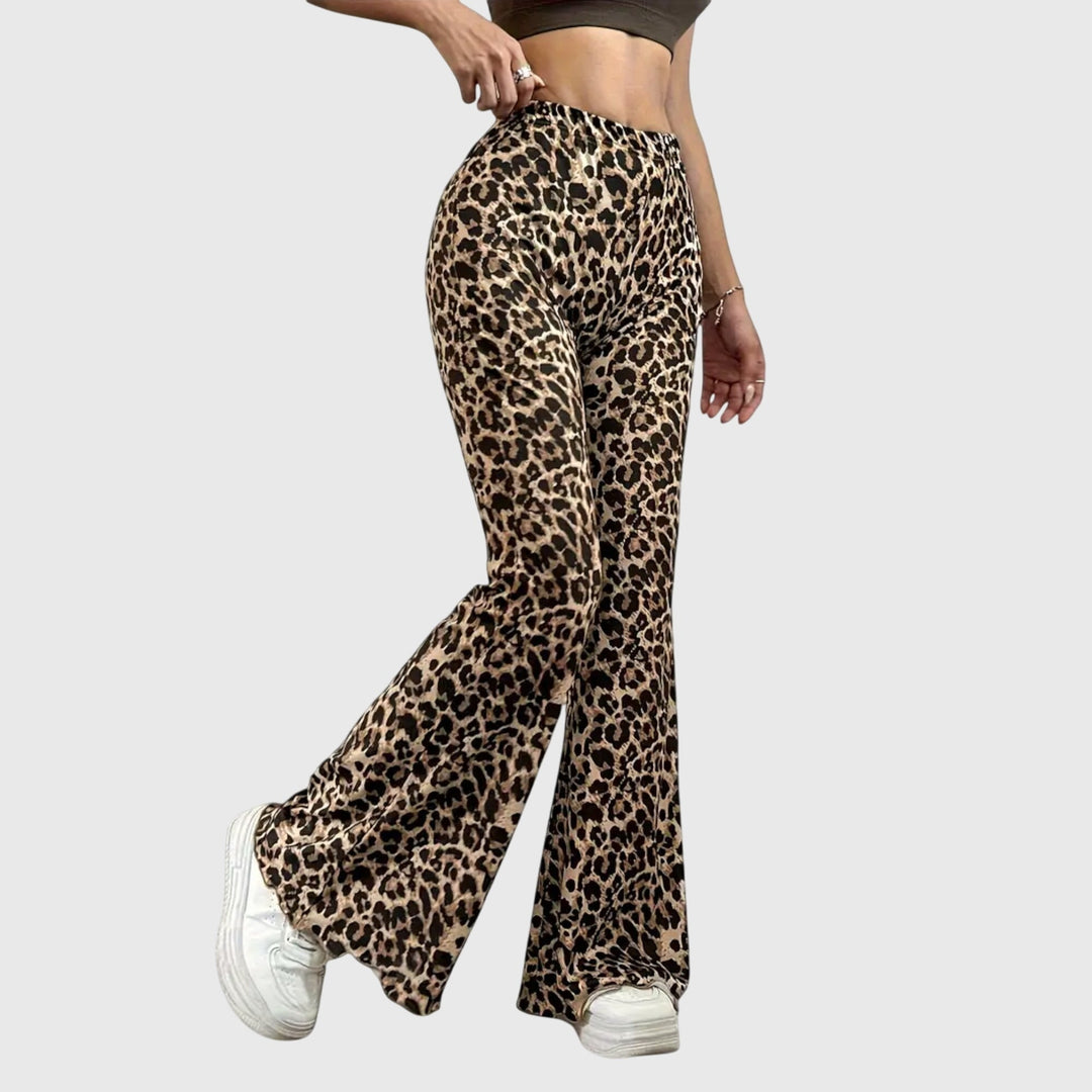 Przytula™ | Leopardowe Spodnie Bootcut