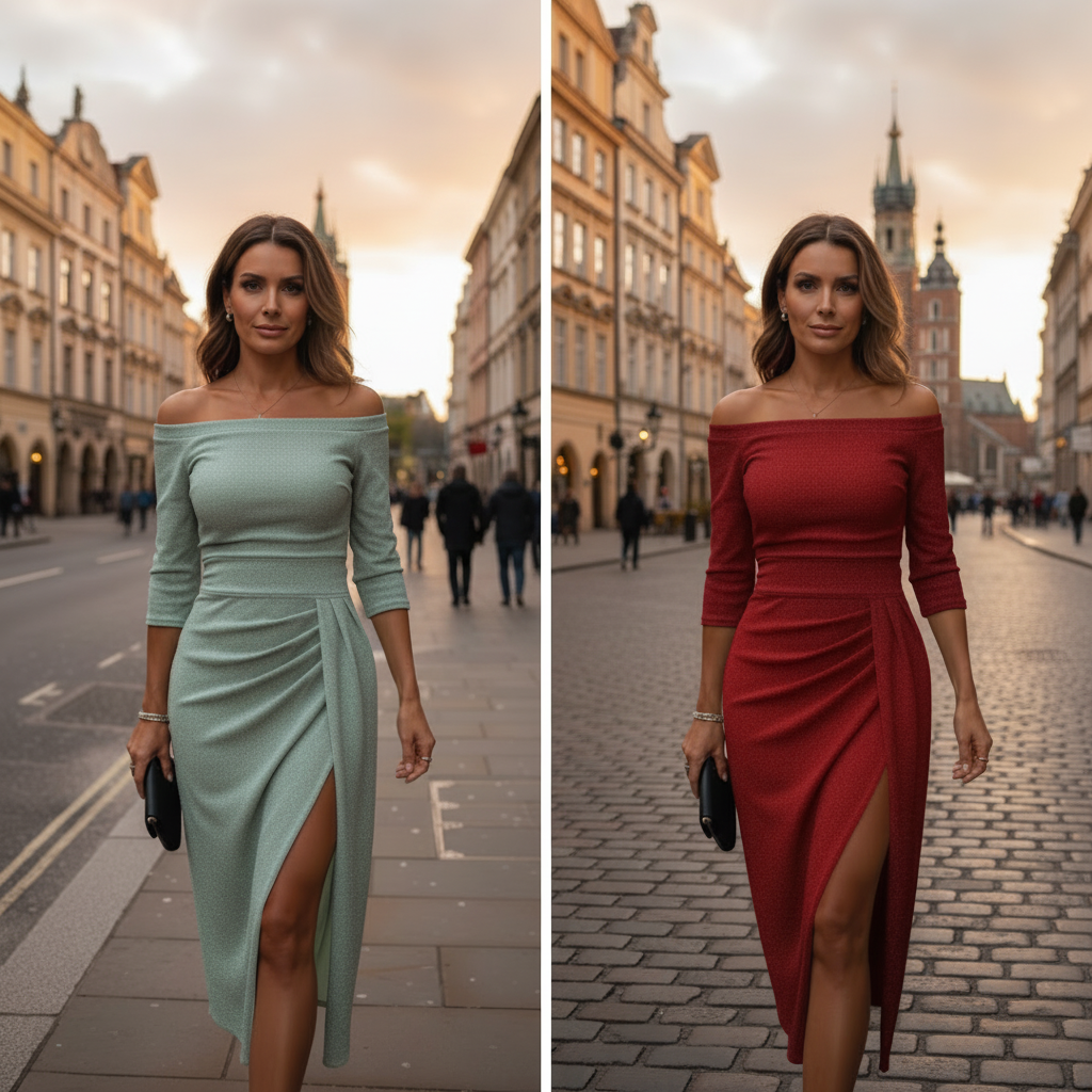 Przytula™ | Marcelina — elegancka sukienka maxi z szykownym dekoltem halter